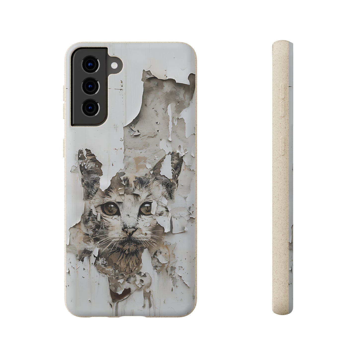 Vhils inspired Cat grafitti Biodegradable Phone Case | iPhone / Samsung