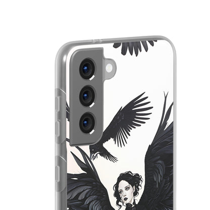 Gothic Woman and Raven Phone Case