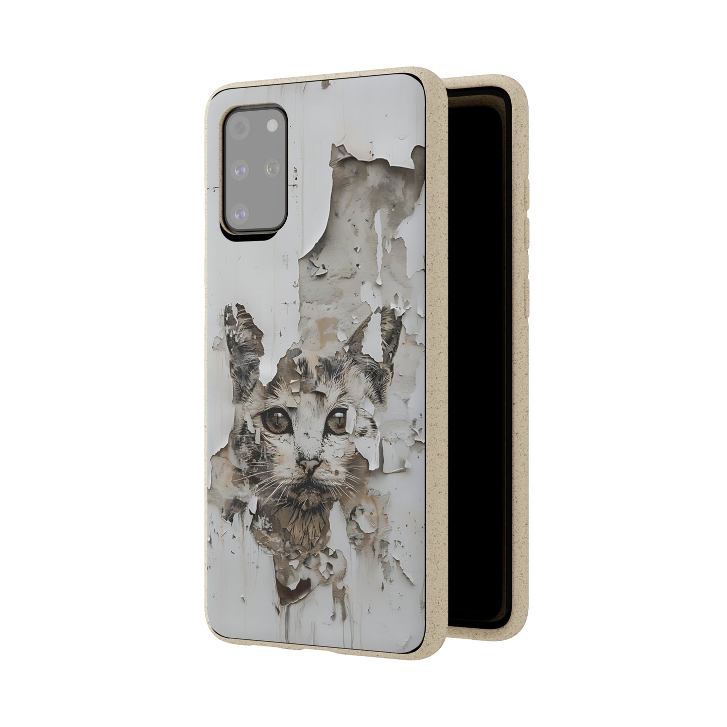 Vhils inspired Cat grafitti Biodegradable Phone Case | iPhone / Samsung