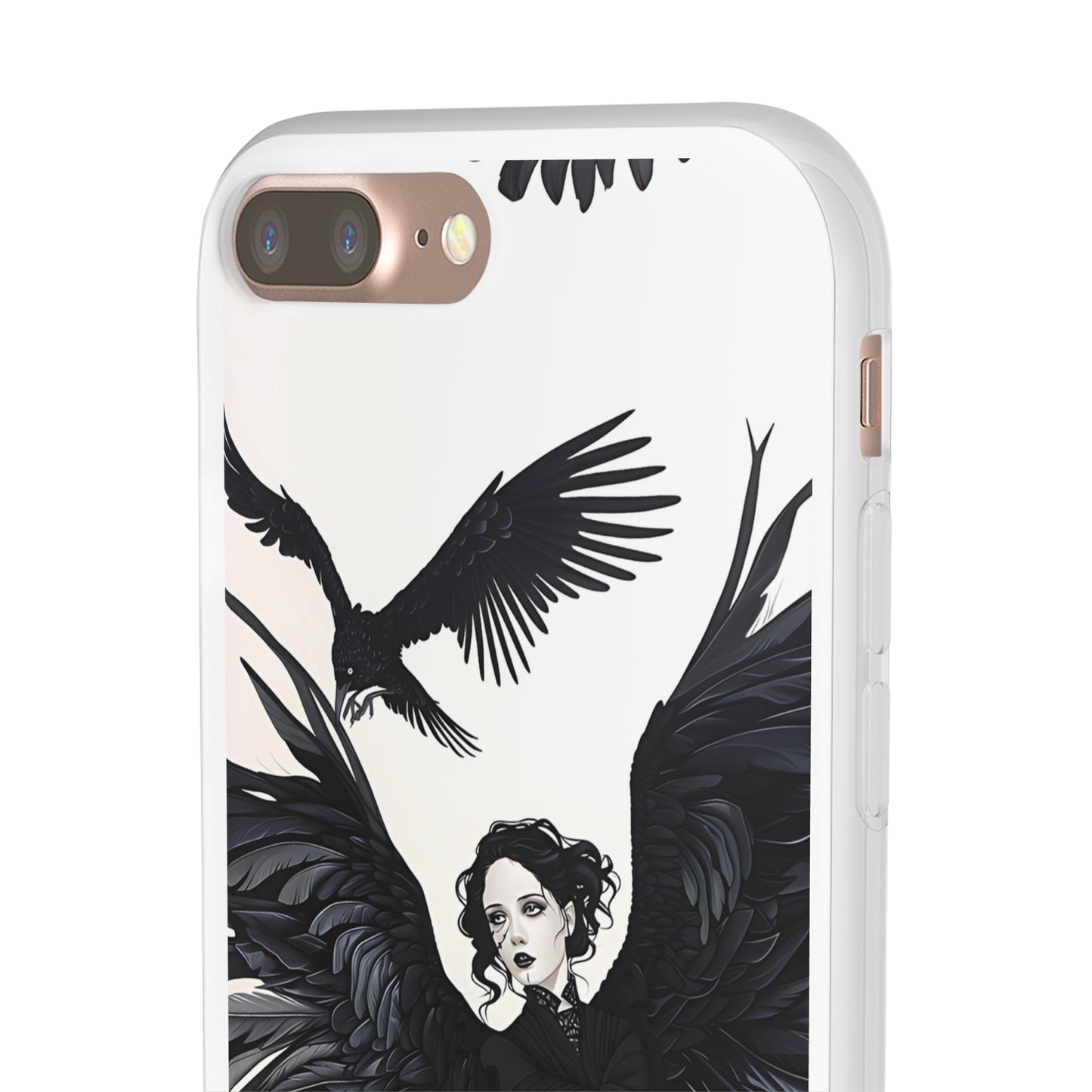 Gothic Woman and Raven Phone Case