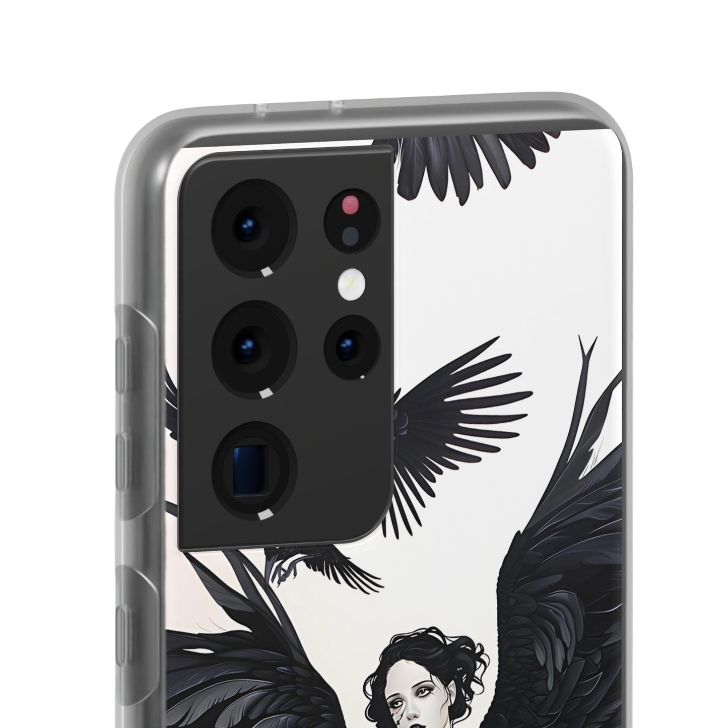 Gothic Woman and Raven Phone Case