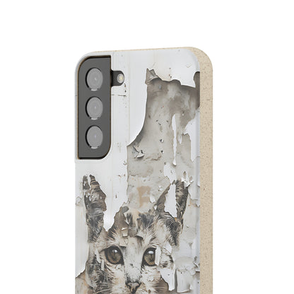 Vhils inspired Cat grafitti Biodegradable Phone Case | iPhone / Samsung