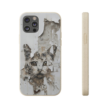 Vhils inspired Cat grafitti Biodegradable Phone Case | iPhone / Samsung