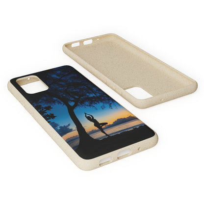 Yoga pose at Sunset on the beach Biodegradable Phone Case | iPhone / Samsung