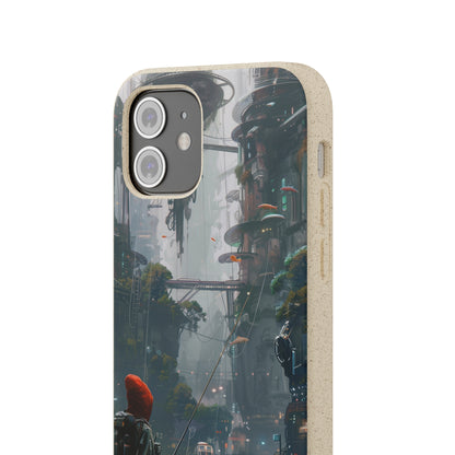 Cyberpunk style man fishing Biodegradable Phone Case | iPhone / Samsung