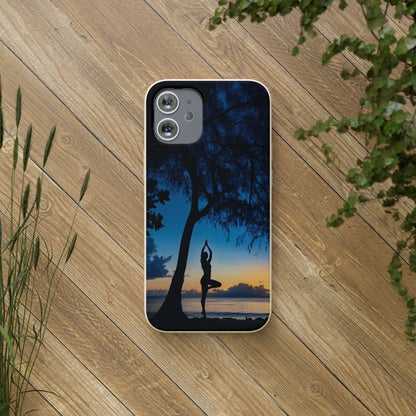 Yoga pose at Sunset on the beach Biodegradable Phone Case | iPhone / Samsung