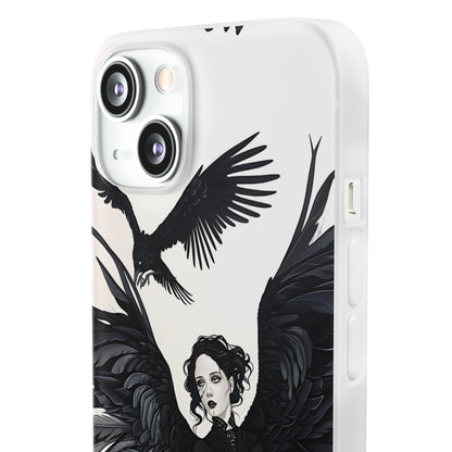 Gothic Woman and Raven Phone Case