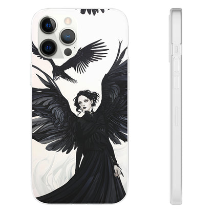 Gothic Woman and Raven Phone Case