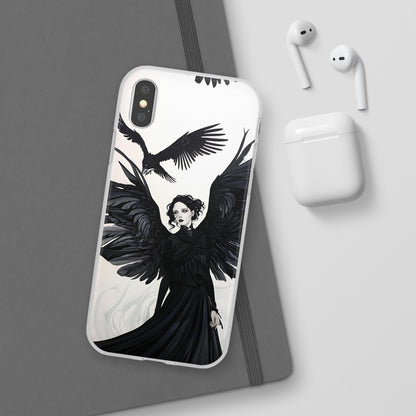 Gothic Woman and Raven Phone Case