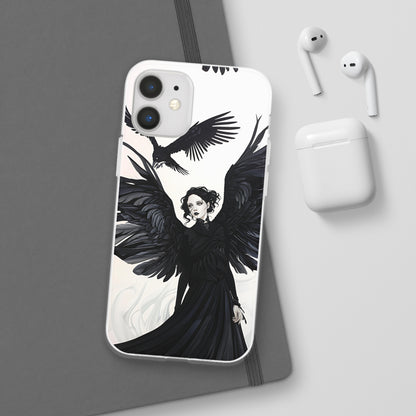 Gothic Woman and Raven Phone Case