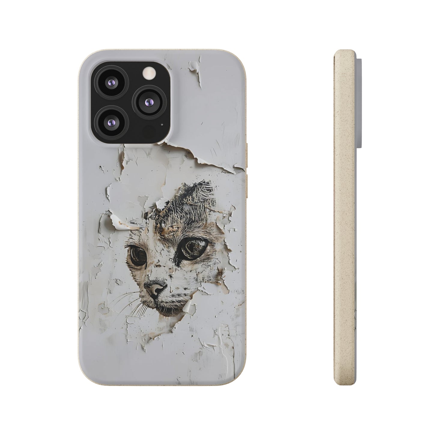 Vhils inspired Cat grafitti Biodegradable Phone Case | iPhone / Samsung