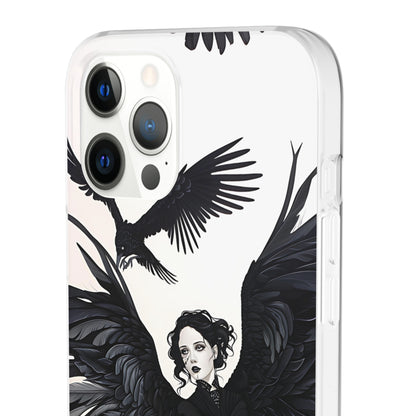 Gothic Woman and Raven Phone Case