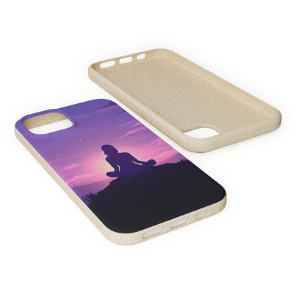 Yoga pose at Sunset lilac Biodegradable Phone Case | iPhone / Samsung