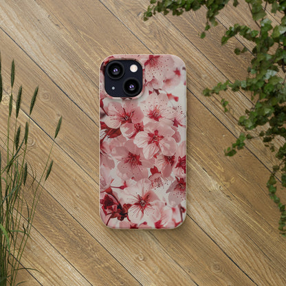 Pink Flowers Biodegradable Phone Case | iPhone / Samsung