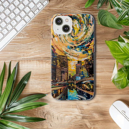 Van Gogh inspired City scene | iPhone/Samsung | Slimline Phone Case